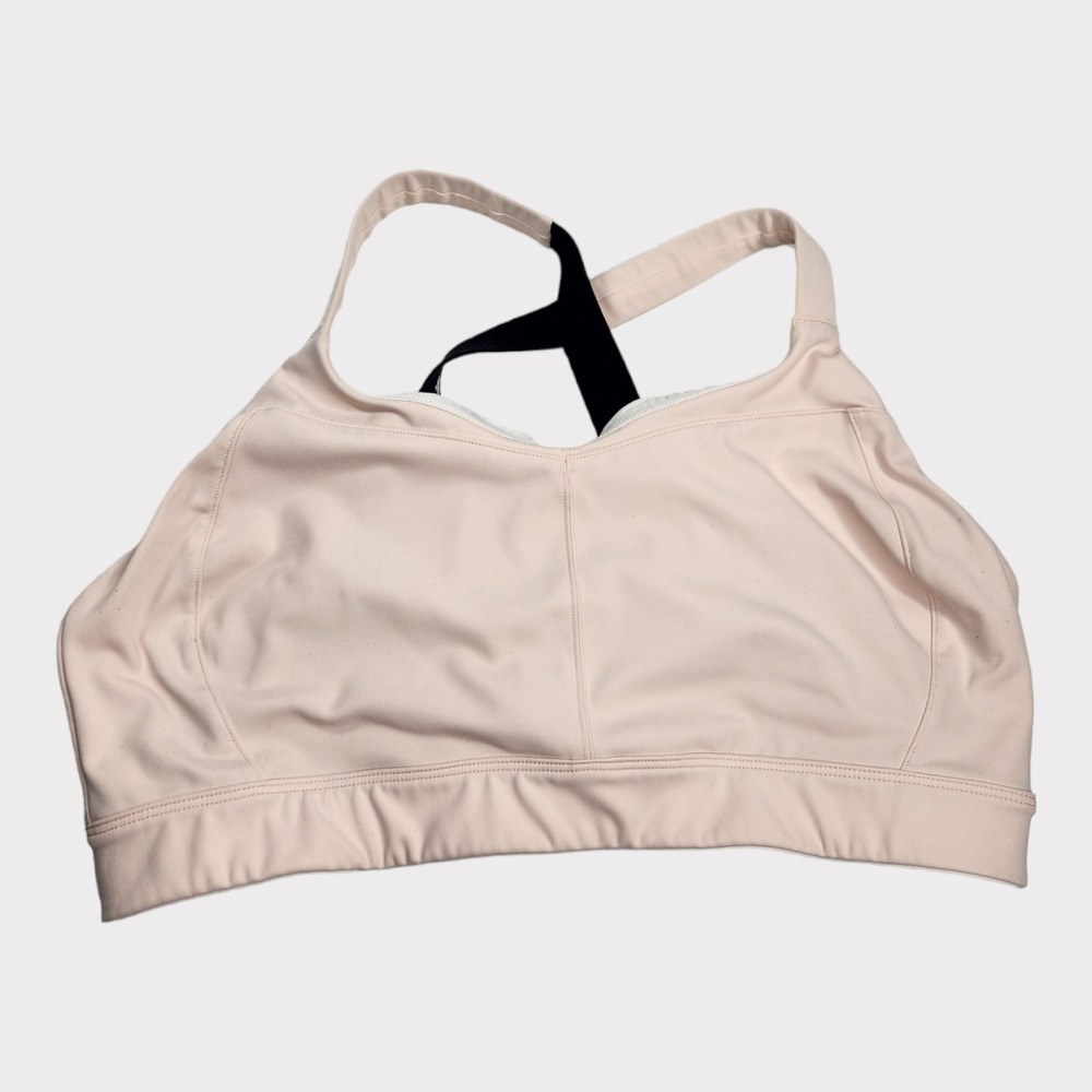 Oiselle Running Pink Sports Bra Black Straps Birds Women's Size 12